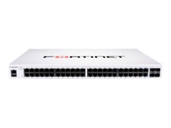 Bilde av Fortinet FortiSwitch 148F-FPOE - Switch - Styrt - 48 x 10/100/1000 (PoE+) + 4 x 10 Gigabit SFP+ - luftflyt fra side til bakside - rackmonterbar - PoE+ (740 W)