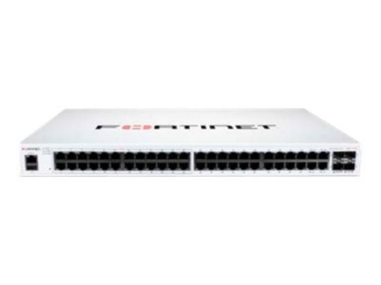 Bilde av Fortinet FortiSwitch 148F-POE - Switch - Styrt - 24 x 10/100/1000 + 24 x 10/100/1000 (PoE+) + 4 x 10 Gigabit SFP+ - luftflyt fra side til bakside - rackmonterbar - PoE+ (370 W)