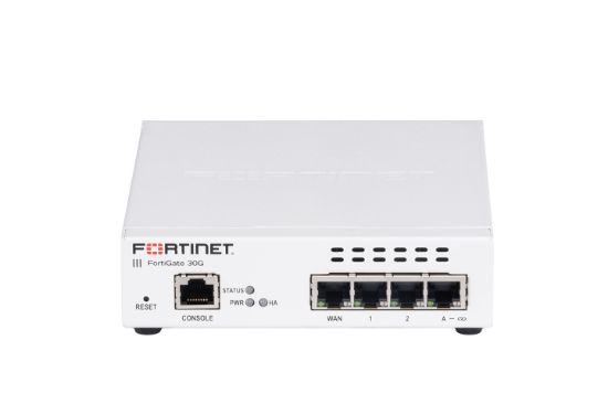 Bilde av Fortinet FortiGate 30G - Sikkerhetsapparat - med 1 year FortiCare Premium Support + 1 year FortiGuard Enterprise Protection - 4 porter - 1GbE - skystyring - skrivebord