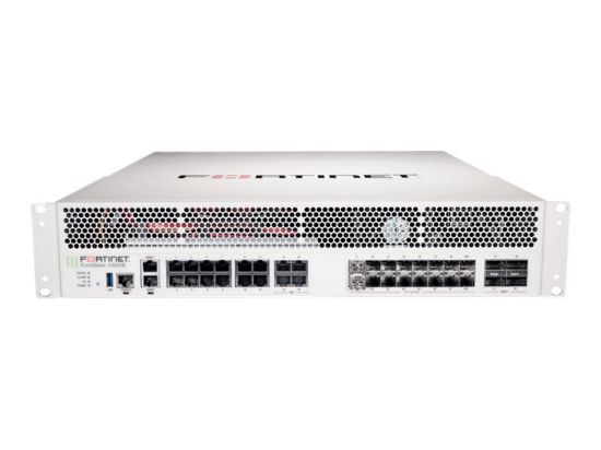 Bilde av FortiGate-2201E-LENC 4 x 40GE QSFP+ slots , 20 x 10GE SFP+ slots (including 18x ports, 2x HA ports), 14 x GE RJ45 ports (including 12 x ports, 2 x management ports), SPU NP6 and CP9 hardware accelerated, and dual AC power supplies, with 2x 1TB SSD onboard storage