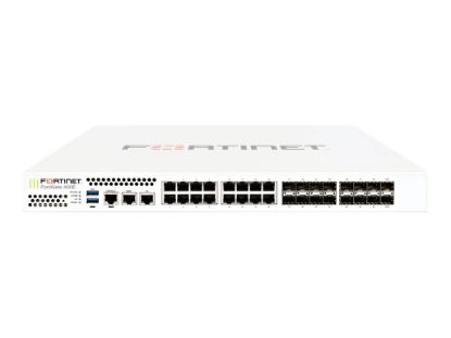 Bilde av FortiGate-401E-LENC 18 x GE RJ45 ports (including 1 x MGMT port, 1 X HA port, 16 x switch ports), 16 x GE SFP slots, SPU NP6 and CP9 hardware accelerated, 2x 240GB onboard SSD storage.