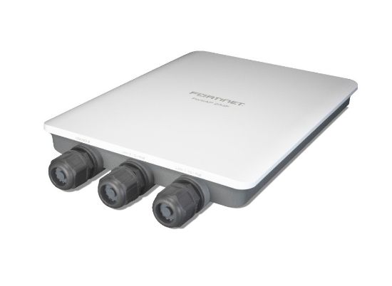 Bilde av FortiAP-234F Outdoor Wirelss AP - Tri radio (802.11 b/g/n/ax 2x2 MU-MIMO, 802.11 a/n/ac/ax 2x2 MU-MIMO and 1x 802.11 a/b/g/n/ac Wave 2, 1x1 ), internal antennas, 2x 10/100/1000 RJ45 port, BT/BLE, Console Port (RJ45). Pole/wall mount kit and PoE injector included Region Code T