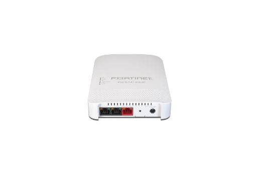 Bilde av FortiAP-23JF Wall Plate AP - Tri-radio (802.11 b/g/n/ax 2x2 MU-MIMO and 802.11 a/n/ac/ax 2x2 MU-MIMO), internal antennas, 4 x 10/100/1000 RJ45 port (1x 802.3at PoE PD, 1x 802.3af PoE PSE, 2x Non-PoE Ports), BT / BLE, Console Port (RJ45). Wall plate mounting kit included. For power order: 802.3at PoE injector GPI-130 or AC adapter SP-FAP23J-PA-10.  Optional desktop stand: FAP-MNT-WJ-20. Region Code