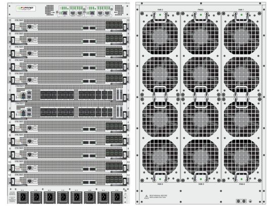 Bilde av FortiGate-7121F-2 16U 12-slot chassis with 2x FPM-7620F Processor Module, 2x FIM-7941F I/O Module , 2x Management Module and 8x hot swappable redundant PSU