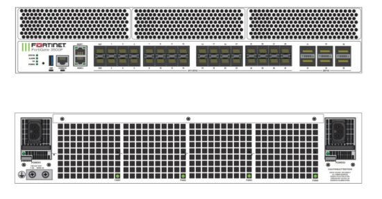 Bilde av FortiGate-3500F-LENC 6x 100GE/ 40GE QSFP28 slots and 32x 25GE/ 10GE SFP28 slots, 2x 10GE RJ45 Management Ports, SPU NP7 and CP9 hardware accelerated, and 2 AC power supplies