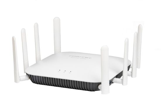 Bilde av FortiAP-433G Indoor Wireless AP - Tri radio (Wi-Fi-6E IEEE 802.11ax Tri-band 2.4/5/6GHz and dual 5G operation 4+4+4 4 streams 3 radios), [Note:  6GHz band not available in all regulatory domains] external antennas, 2x 5G Base-T RJ45, BT/BLE, 1x Type A USB, Console Port (RJ45). Ceiling/wall mount kit included. For power order: 802.3bt PoE injector or AC adapter SP-FAP250-PA Region Code V