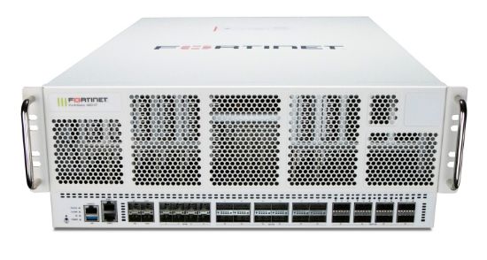 Bilde av FortiGate-4801F 8x 400GE/200GE QSFP-DD slots, 12x 200GE/100GE/40GE QSFP56/28 slots and 12x 50GE/25GE/10GE SFP56/28 slots, 2 x 10GE RJ45 Management Ports, SPU NP7 and CP9 hardware accelerated, 2x 1.92TB Storage and 4 AC power supplies