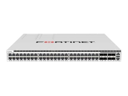 Bilde av FortiSwitch-648F-FPOE Layer 2/3 FortiGate switch controller compatible PoE 802.3bt switch with 32x 2.5G RJ45 + 16x 5G RJ45 ports, 8x 25G SFP28 and MACSec. Max 1800W POE output limit