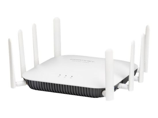 Bilde av FortiAP-433G Indoor Wireless AP - Tri radio (Wi-Fi-6E IEEE 802.11ax Tri-band 2.4/5/6GHz and dual 5G operation 4+4+4 4 streams 3 radios), [Note:  6GHz band not available in all regulatory domains] external antennas, 2x 5G Base-T RJ45, BT/BLE, 1x Type A USB, Console Port (RJ45). Ceiling/wall mount kit included. For power order: 802.3bt PoE injector or AC adapter SP-FAP250-PA Region Code T