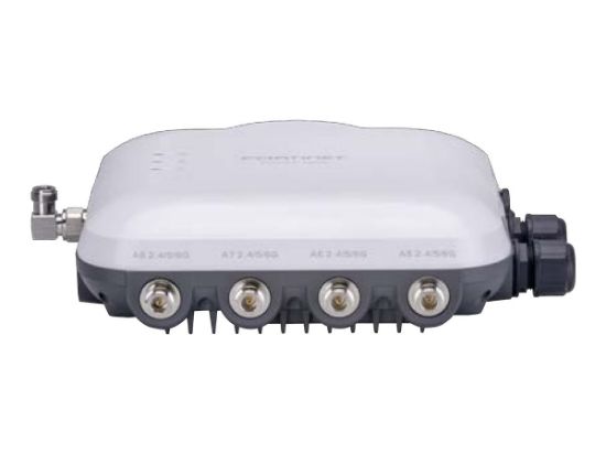Bilde av FortiAP-432G Outdoor Wireless FortiAP - Tri radio (1x 802.11b/g/n/ax 4x4 radio, 1 x 802.11a/n/ac/ax 4x4 Radio and 1x 802.11 a/b/g/n/ac/ax 6GHz, 2x2), 1x 10/100/1000/2500/10000 Base-T RJ45, 1x 10/100/1000 Base-T RJ45, BT/BLE + Zigbee, , 1x RS-232 RJ45 Serial Port. External Dual Band N-Type Omni Directional antennas, Integrated mounting bracket for Antenna included + Wall/Pole Mount mounting kit. Fo