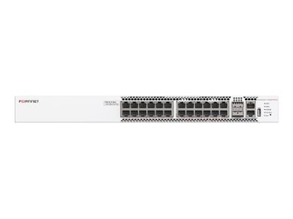 Bilde av Fortinet FortiSwitch T1024F-FPOE - Switch - L3 - Styrt - 24 x 10/100/1000/2.5G (PoE++) + 2 x 1/10/25/40/100 Gigabit QSFP28 - front til bakside-luftflyt - rackmonterbar - PoE++ (1440 W)
