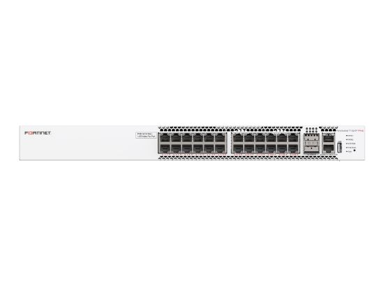 Bilde av Fortinet FortiSwitch T1024F-FPOE - Switch - L3 - Styrt - 24 x 10/100/1000/2.5G (PoE++) + 2 x 1/10/25/40/100 Gigabit QSFP28 - front til bakside-luftflyt - rackmonterbar - PoE++ (1440 W)