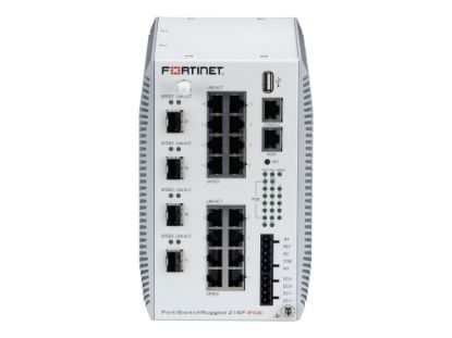 Bilde av Fortinet FortiSwitch Rugged 216F-POE - Switch - L3 - Styrt - 16 x 10/100/1000 (PoE++) + 4 x 1 Gigabit / 10 Gigabit SFP+ - DIN-skinnemonterbar - PoE++ (360 W)