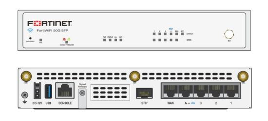 Bilde av Fortinet FortiWiFi 50G-SFP - Sikkerhetsapparat - 5 porter - 1GbE, Bluetooth LE - Wi-Fi 6 - 2.4 GHz, 5 GHz - skystyring - skrivebord