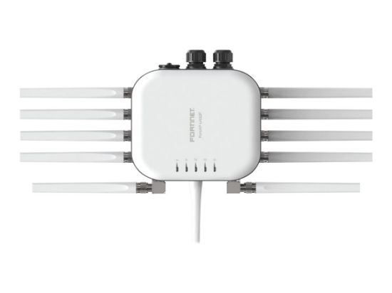 Bilde av FortiAP-U432F Outdoor Universal AP - Tri radio (1x 2.4GHz/5GHz 4x4 Wi-Fi 6, 1x 5GHz 4x4 Wi-Fi 6, 1x 2.4GHz/5GHz 1x1 Wi-Fi 5), external antennas included, 1x 100/1000/2500 RJ45, 1x 10/100/1000  RJ45, I