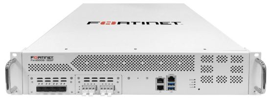 Bilde av FortiDDoS-1500F-LR DDoS Protection Appliance - 4 port-pairs DDoS Defense Ports, including 2 pairs x 10 GE SFP+ (or GE SFP) (no bypass protection) and 2 pairs x 10 GE LC LR SM (1310nm) ports with integral optical bypass protection, 2x GE RJ45 Management Ports, dual redundant AC power supplies. Includes 480GB SSD storage. >22 Gbps / 27 Mpps inspected Mitigation. Supports Advanced DNS and NTP, DTLS, 