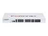 Bilde av FortiGate-121G 18 x GE RJ45 ports (including 1 x MGMT port, 1 X HA port, 16 x switch ports), 8 x GE SFP slots, 4 x 10GE SFP+ slots, SP5 hardware accelerated, 480GB onboard SSD storage, dual AC power supplies